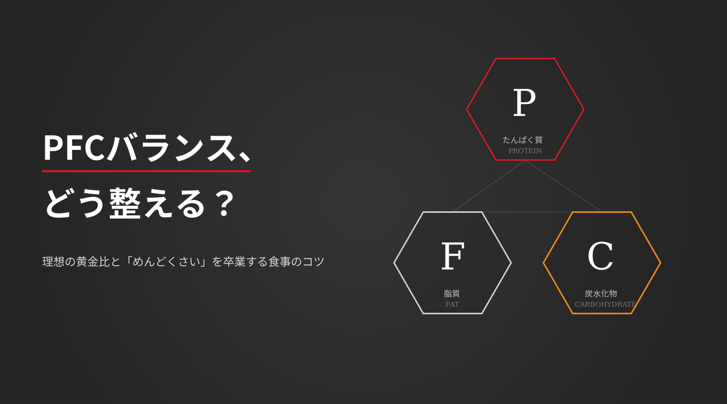 PFCバランスの計算方法は？理想の黄金比と「めんどくさい」を卒業する食事のコツ