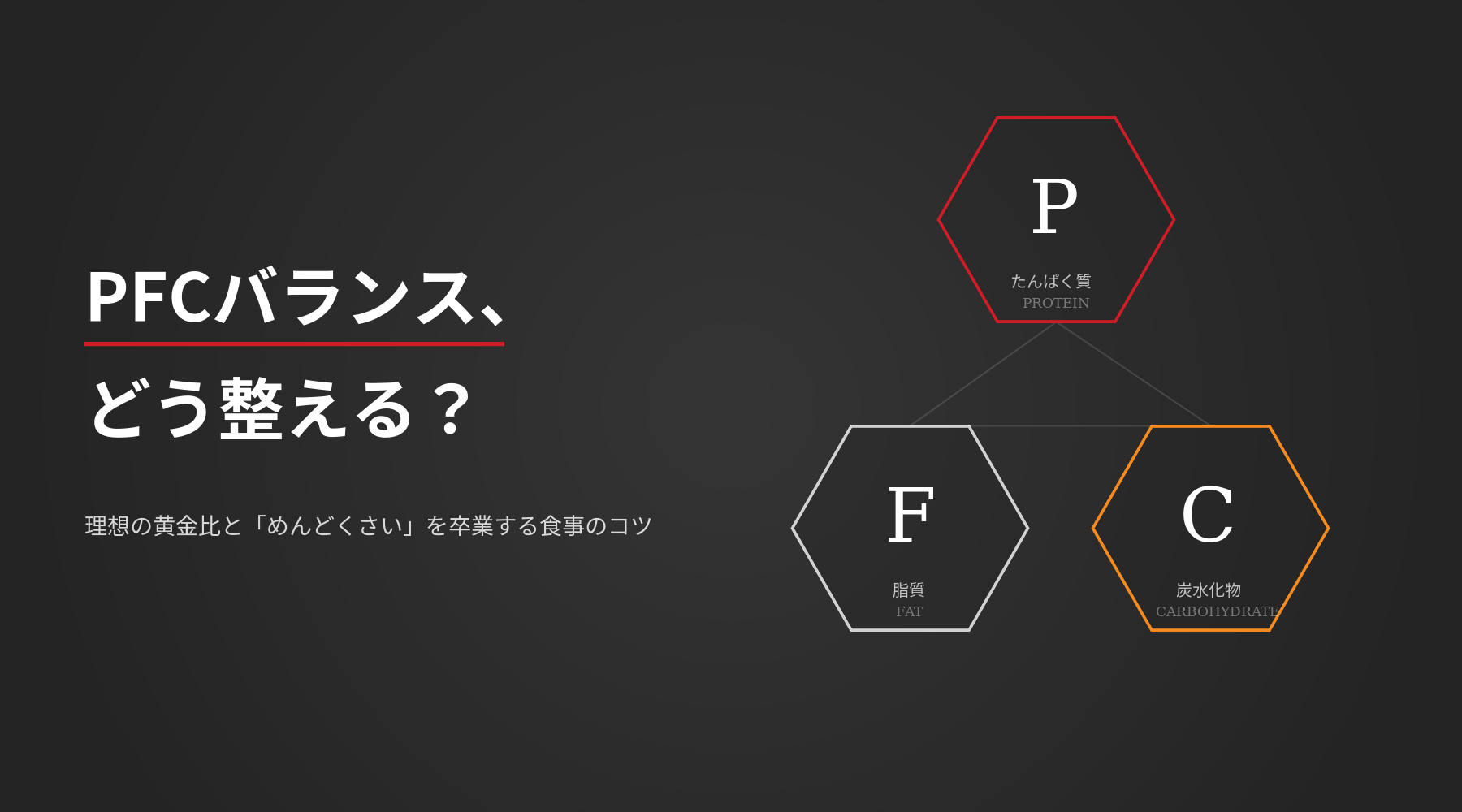 PFCバランスの計算方法は？理想の黄金比と「めんどくさい」を卒業する食事のコツ